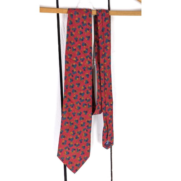 Vintage GAP red blue floral cotton neck tie - Picture 4 of 5